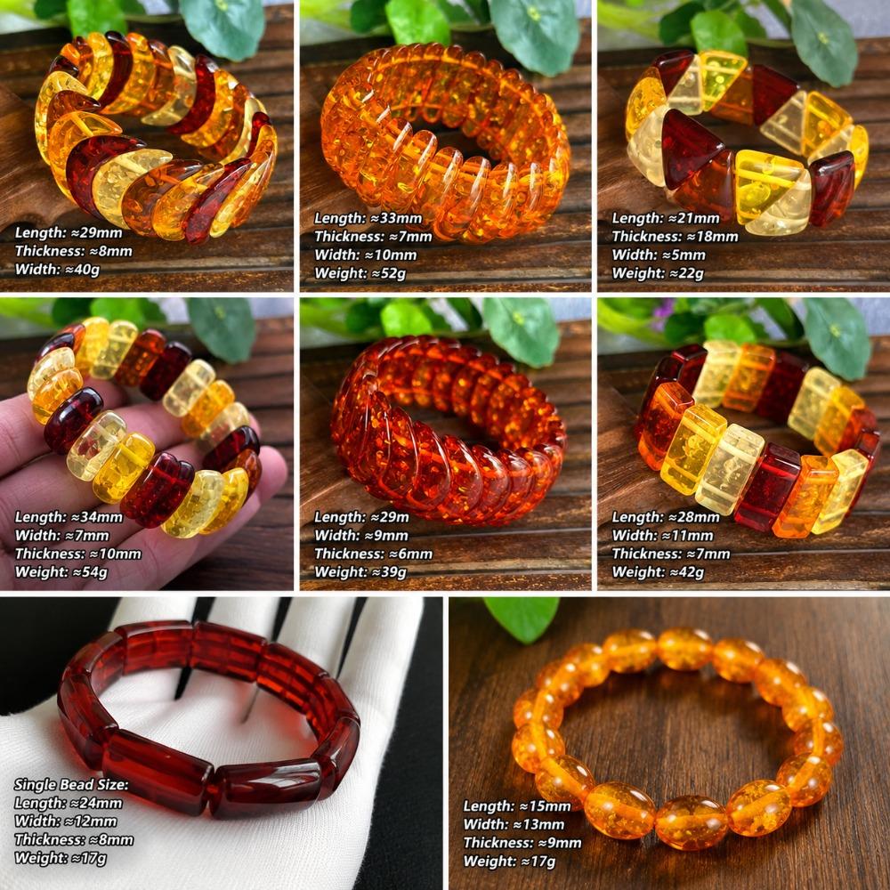 Square Beads Resin Bangle Handmade Gemstone Bracelet Retro Beaded Bracelet for Women