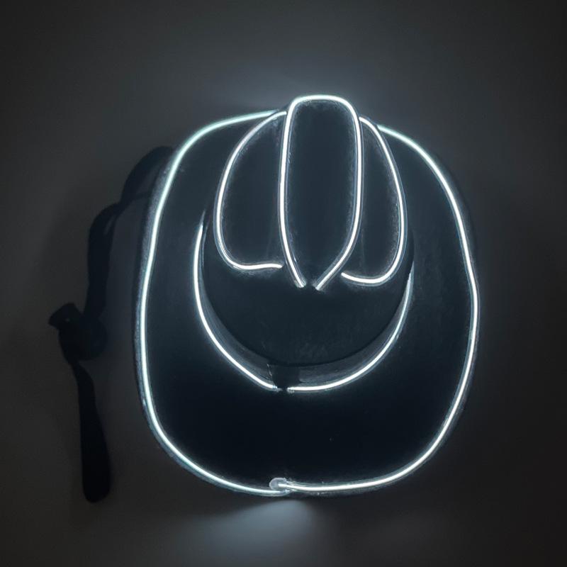 Iridescent LED Light-up Sequin Cowboy Hat for Christmas and Halloween Carnival