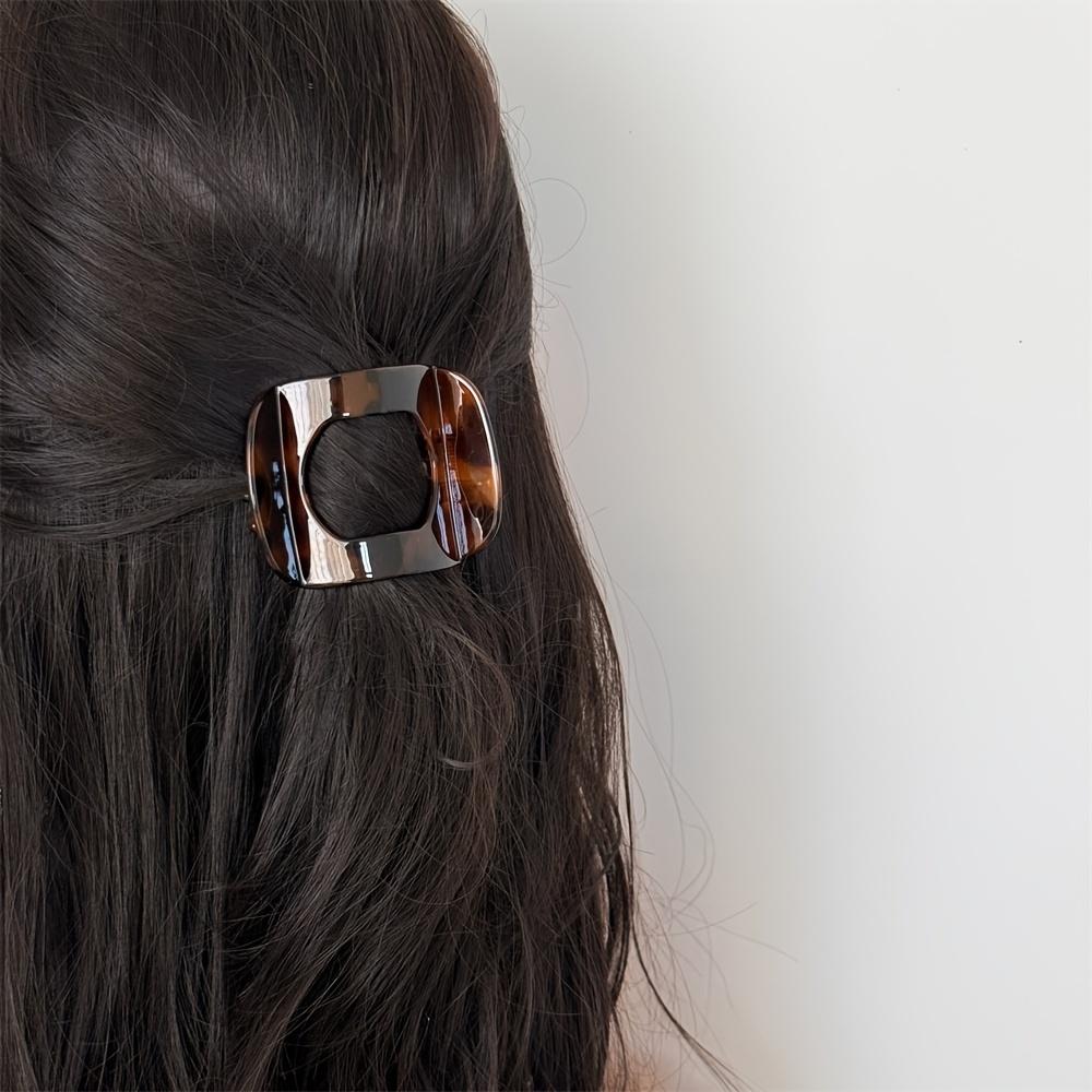 Elegante, von Vintage inspirierte Haarklammer - Groß, geometrisch geschwungenes Design mit gemischten Farben - Schickes Damen-Haaraccessoire