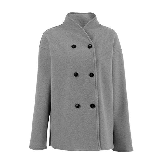 Women's Winter Cropped Wool Coat Double Breasted Dressy Jacket Fall Casual Long Sleeve Short Peacoat