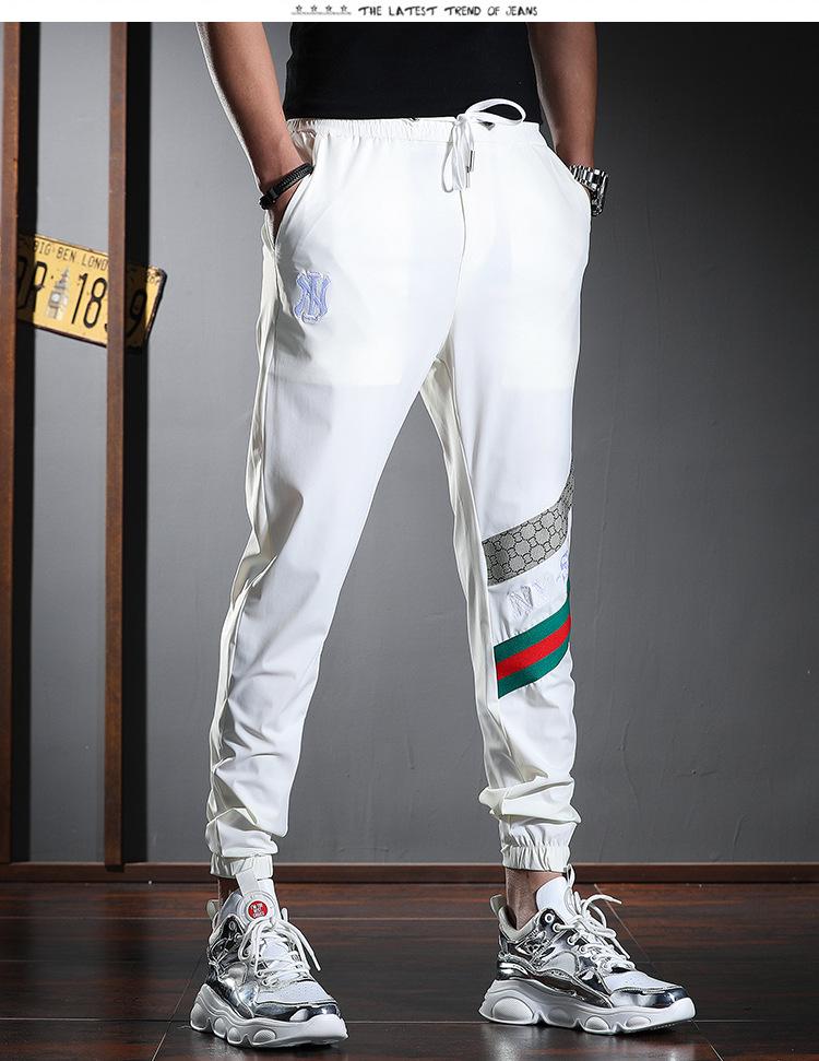 Men's 2024 Ice Silk Ankle-Length Casual Sports Pants - Summer Thin Tencel Korean Slim Fit Trousers