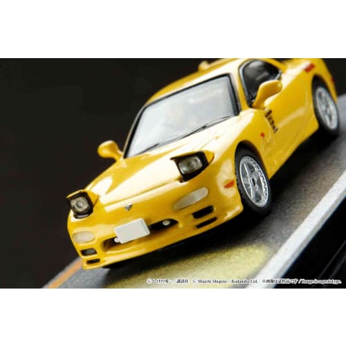 HJ64 1/64 Scale Mazda RX-7 (FD3S) RED SUNS / Initial D VS Takumi Fujiwara and Keisuke Takahashi Driver Figures Included (Finished Product)