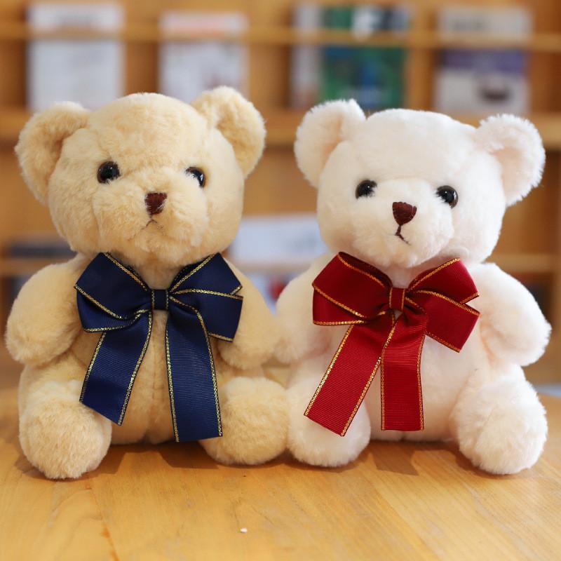 Teddy Tie Bow Bear Plush Toys Cute Stuffed Animal Dolls Kids Birthday Gifts