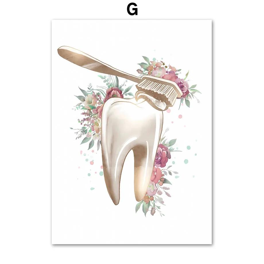 

Акварельная анатомия зуба, художественный плакат, подарок, здоровье полости рта, цветочный инструмент для стоматолога, настенные художественные принты, картина на холсте, декор для стоматологической клиники 30x40cm No Framed