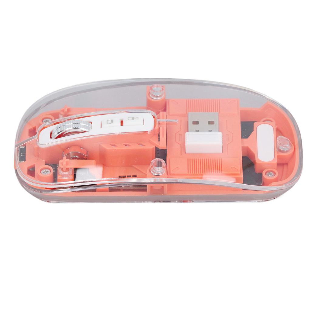Wireless Mouse 1 2 2.4GHz 3 Mode Silent DPI Rechargeable Transparent Mouse for PC Laptop Tablet