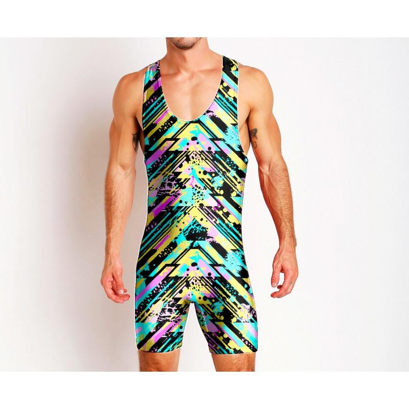 Mens Wrestling Suit One-piece Swimsuit Gym Workout Sports Lightweight Sweat-Absorbing Weightlifting Training