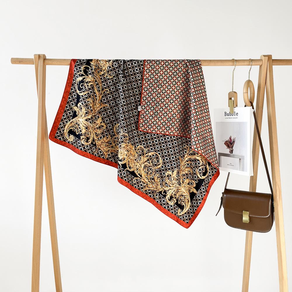 90*90Cm Square Scarf Twill Cotton Feeling Women Head Shawls And Wraps Luxury Print Neck Scarves Hijab Bandana Pashmina