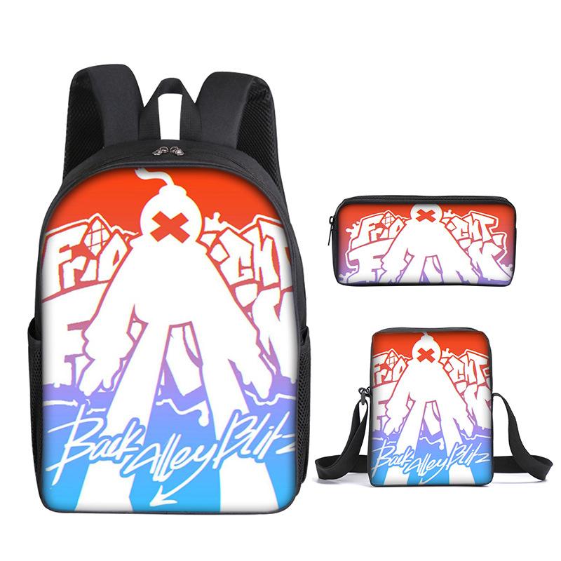 Classic Funny Friday Night Funkin 3D Print 3pcs/Set Pupil School Bags Laptop Daypack Backpack Inclined Shoulder Bag Pencil Case