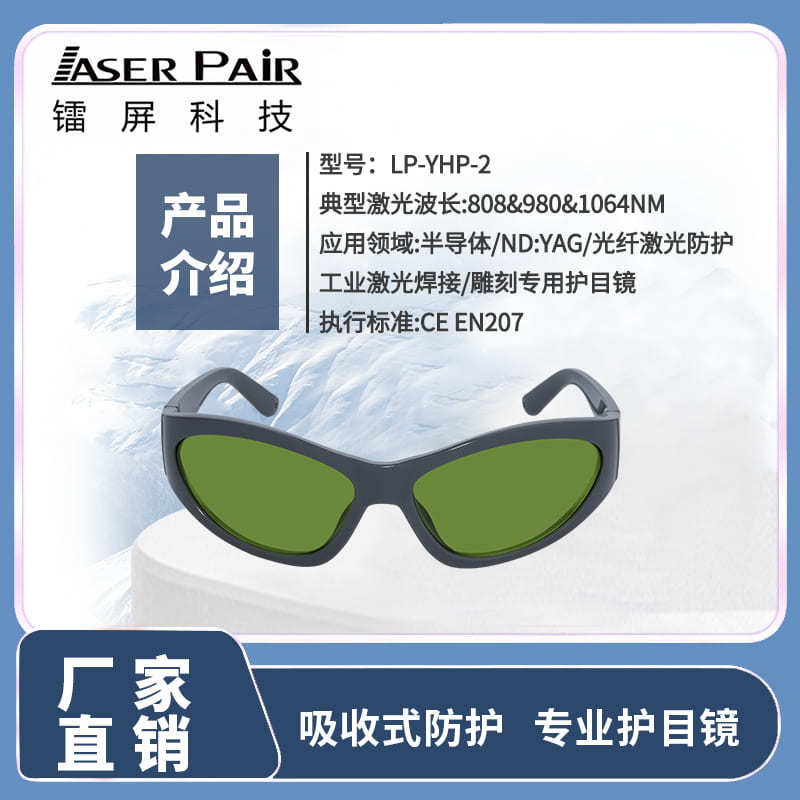 Fiber Laser Protective Goggles9001100nm OD7+ Suitable for high-power industrial laser engraving/Marking LP-YHP-2 #55
