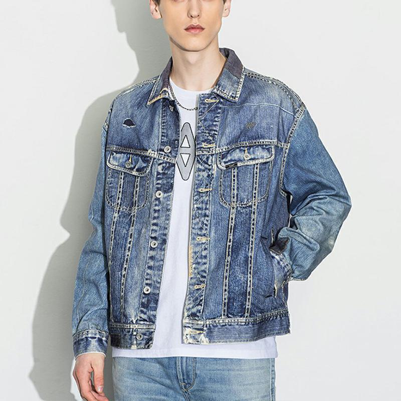 Lee Washed Single Button Loose Denim Jacket Men jackets Light-Blue LMT001517100274-A00581