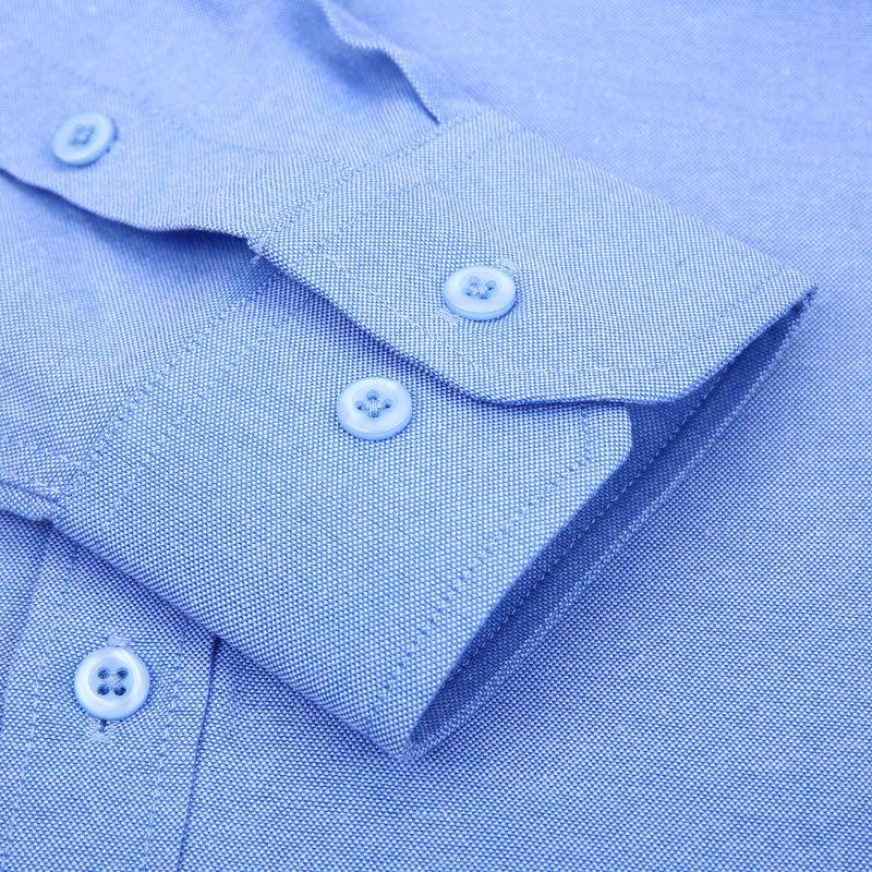 Camicia da lavoro bianca Oxford a maniche lunghe da uomo di alta gamma