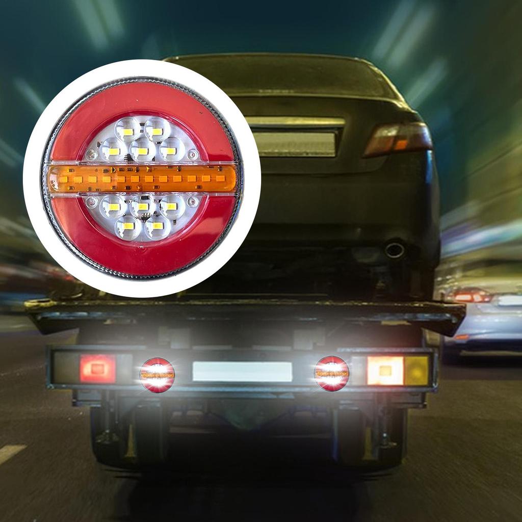 Utility Trailer Lights 5.3 Inch Round Trailer Tail Lights LED Rear Lighting Stop Turn Lamp Safety Accessories For RV Car Truck