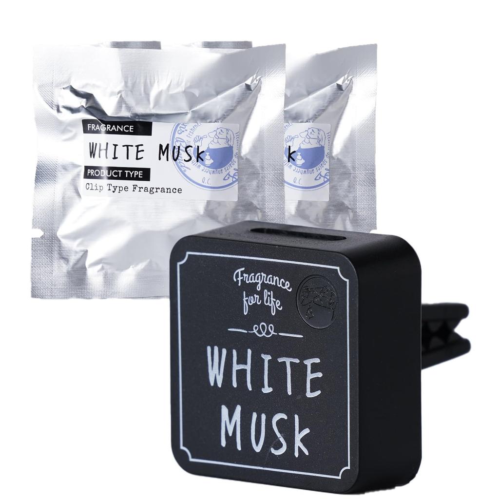 John's Blend OA-JON-33-1 Car Refill Set, Air Conditioner Vent, White Musk, Clip-on