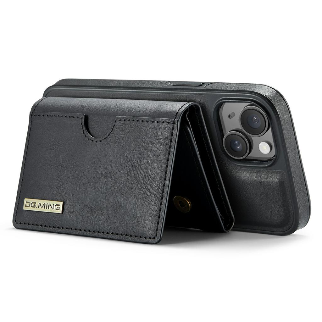 DG.MING M6-Serie für iPhone 15 Hülle Magnetische Brieftasche PU+PC+TPU Telefonabdeckung