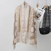 2025 New Women's Chinese-Style Rose Cut-Out Imitation Silk Shawl: Lightweight Summer Sun Protection Scarf