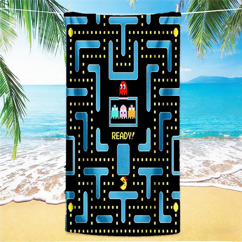 1pc Pacman Maze Adventure beach towel,quick drying absorbent beach towel,outdoor sports swimming beach towel,Soft and comfortable Y73058