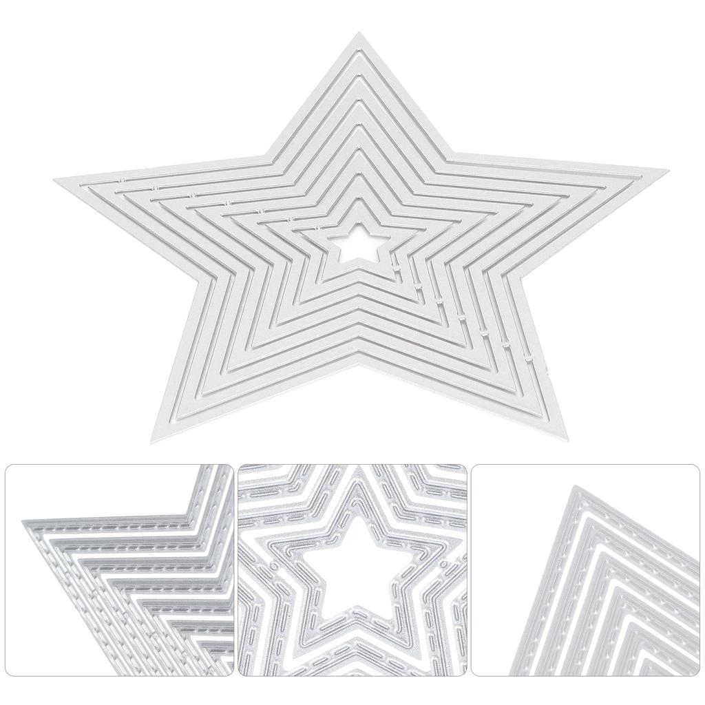 Metal Cutting Die Fivepointed Star Shape Emboss Stencil Album Decorative Etched Dies for  Craft P