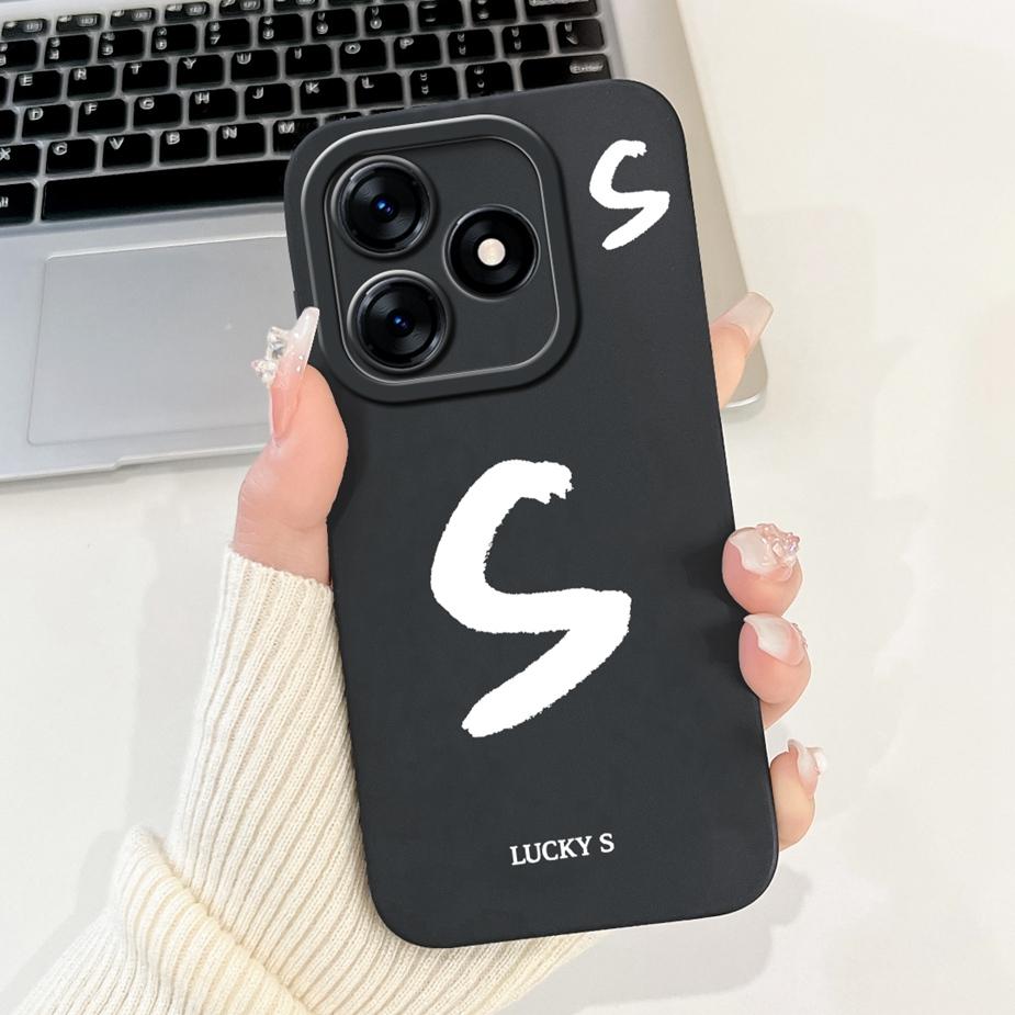 For Tecno Spark 10 4G Case Spark 10C Fashion Lucky Letters Cover Matte Phone Case For Tecno Spark 10 Pro KI7 Spark10 Soft Fundas