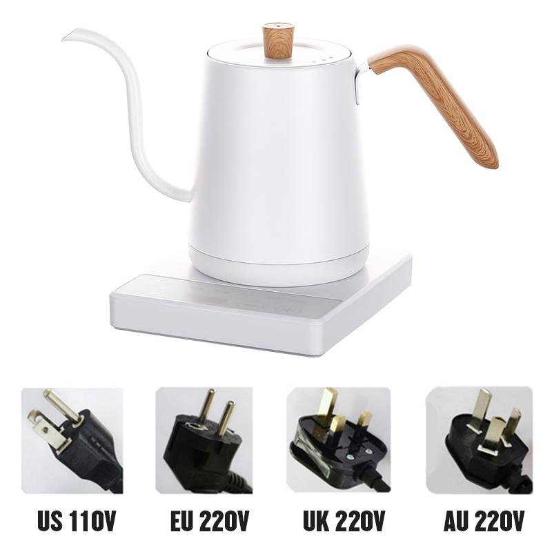110V/220V Electric Kettle Gooseneck Jug Hand Brew Coffee Pot Thermo Pot Slender Mouth Pots Smart Kettle Teapot 1000W Decor