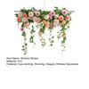 Frühlings-Hängeblumen-Ranke Statische Pfingstrosen-Blumen-Glasaufkleber Abnehmbare Fensteraufkleber für Zuhause, Hochzeitsfeier, Hotel, Büro