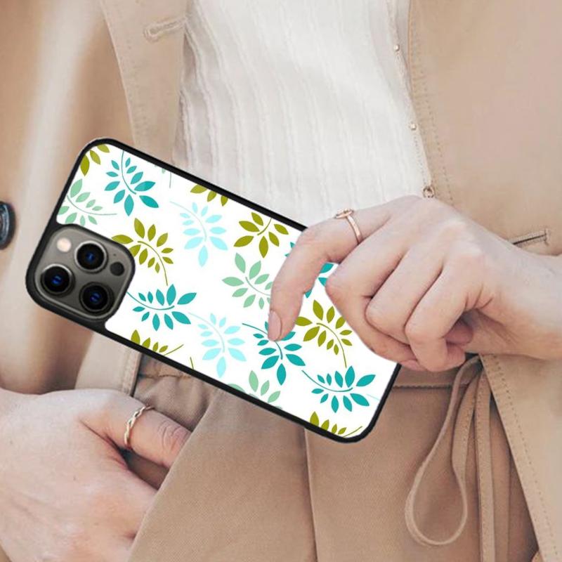 Leafy Green Pattern Cute Magnetic Phone Case For APPLE iPhone 17 Air 16 14 13 12 Pro Max 15 Plus Wireless Charge MagSafe Cover