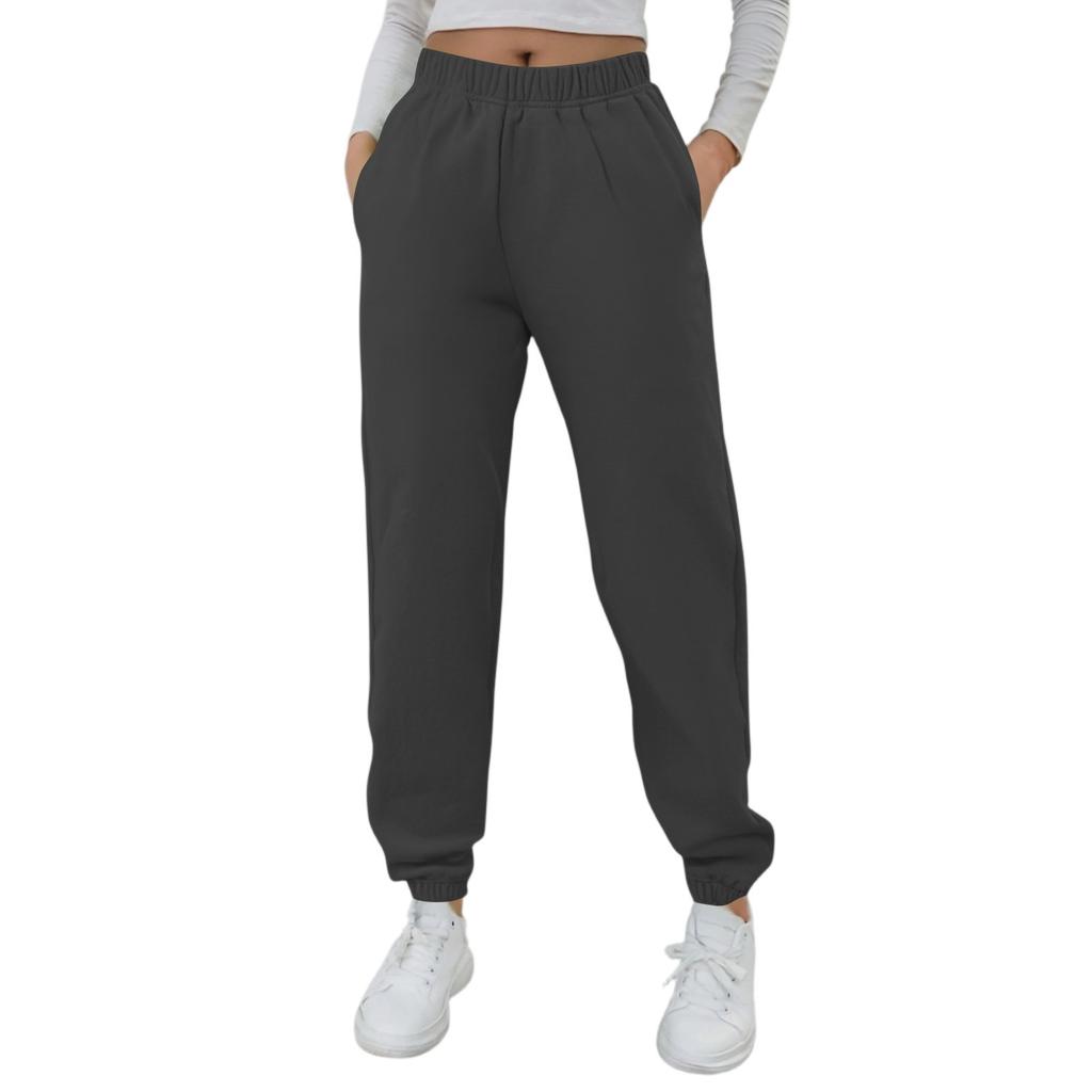 Women's Fashion Sport Solid Color Drawstring Pocket Casual Sweatpants Pants
