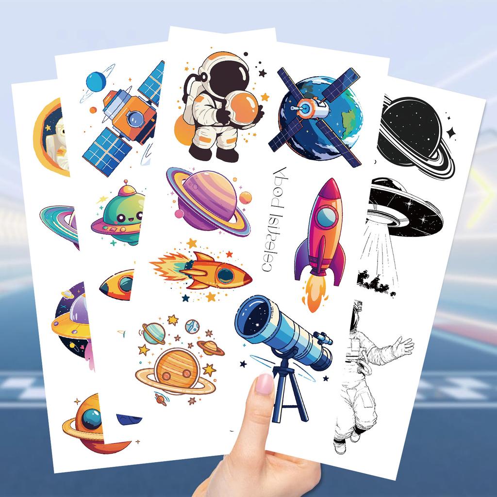 New Space Astronaut Party Tattoo Stickers Waterproof Party Party Party Gift Funny Fun Face Stickers