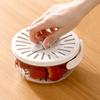 Food Grade Fruit Veggie Cleaning Basket Efficient Rotating Lid Fruit Veggie Strainer Storage Bowl For Refrigerators