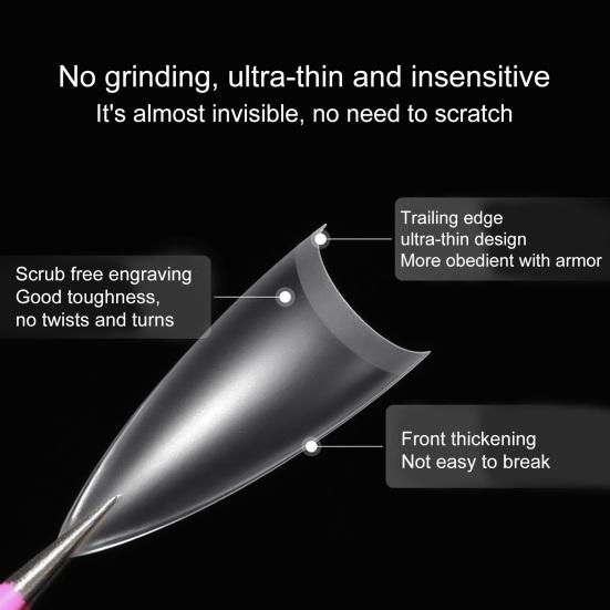 240Pcs/Box Fake Ultra-thin No Trimmable Carving Grinding Nail Traceless DIY Frosted Small Trapezoid Half-paste Extend