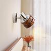 Midden-eeuwse Franse Walnoot Wandlamp: Wabi-Sabi Stijl Nachtlampje met Punk Esthetiek.