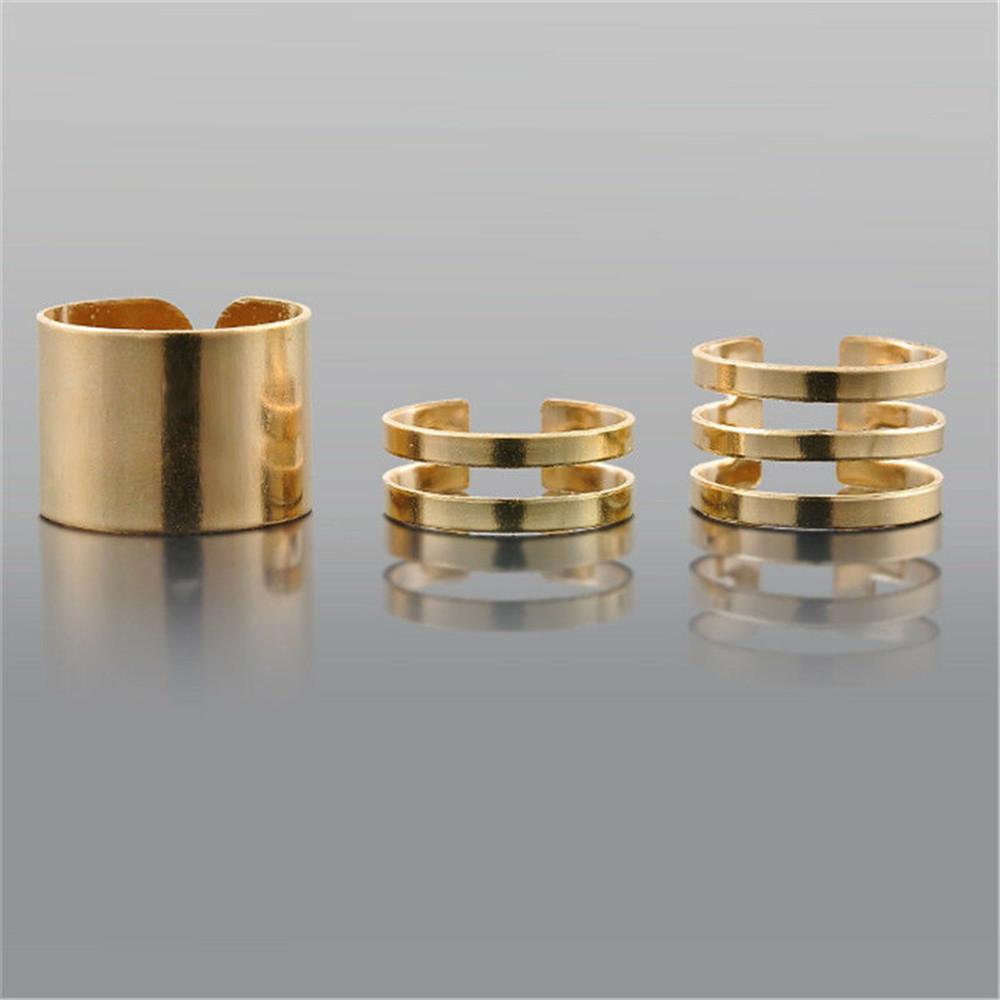 

Корейская модная бижутерия: Набор колец на фаланги пальцев «Повелитель солнца» – Набор из трех штук для женщин золотой