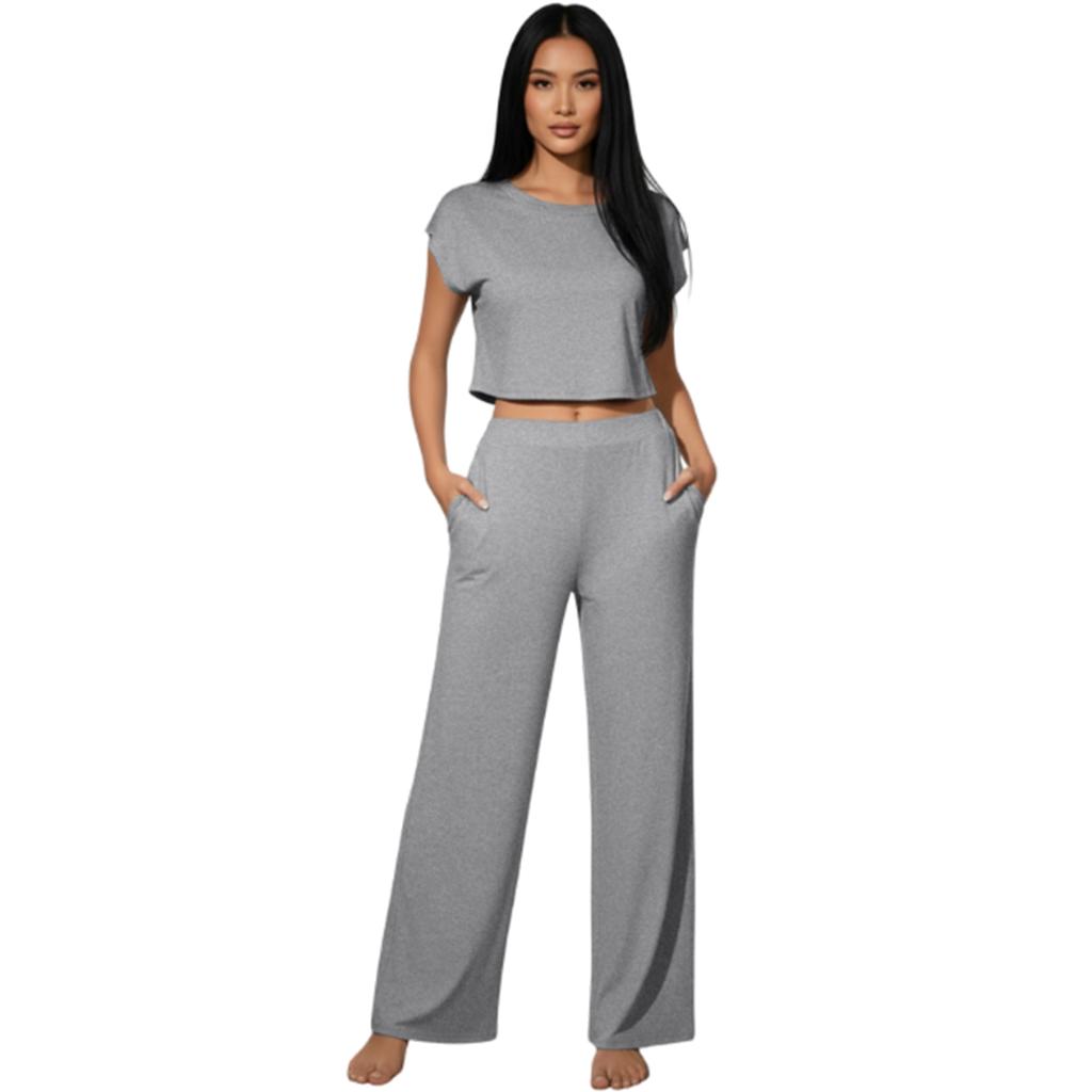 Women's Fashionable Casual Two-Piece Short-Sleeve Sports Suit