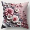 Modern Pink Floral Pillowcasebedroom Sofa Decorative Cushion Cover With Zipper Soft Cushion Cover