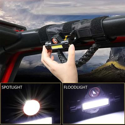 Car Roof Roll Bar Grab Inner Handles Grip Wheel American Flag Embroidered with LED Light for Jeep Wrangler JK JL 2007-2024