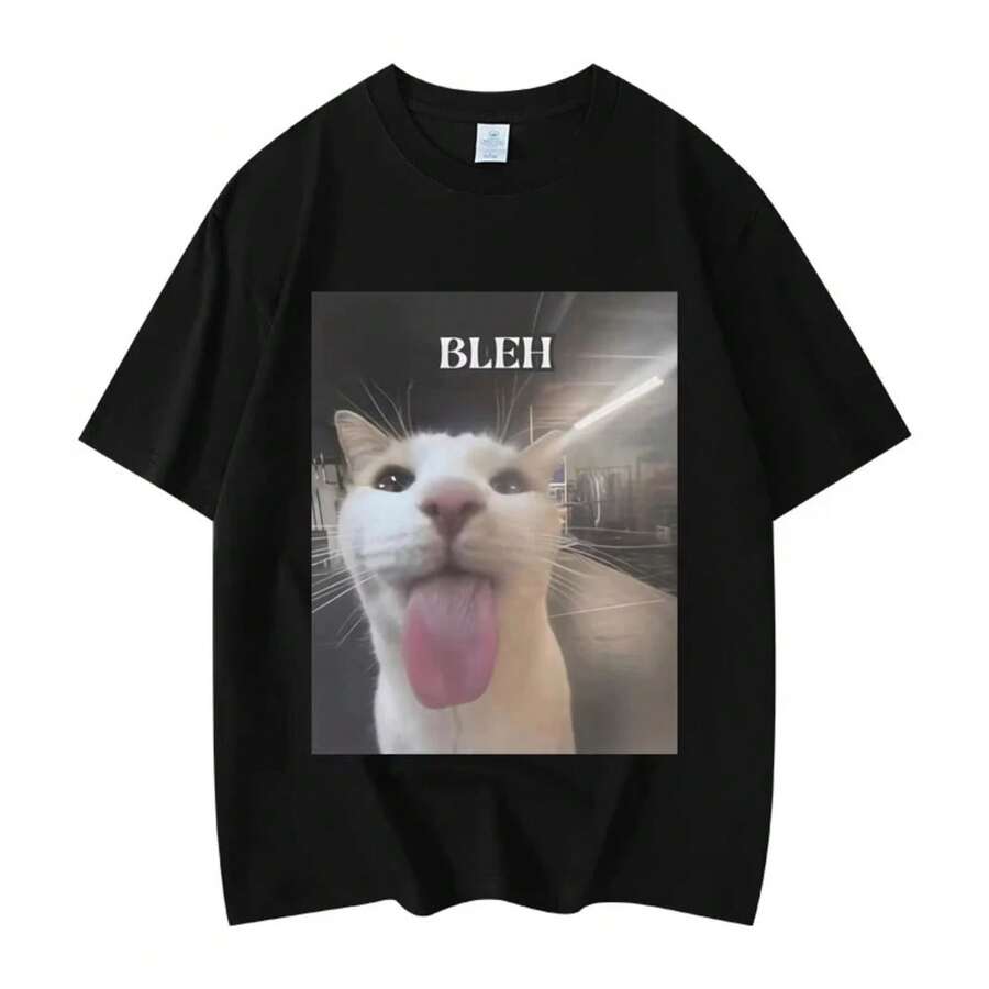 

Bleh Funny Cat Meme Graphic T Shirts Men Women Clothing High Street Fashion T-Shirts Summer Casual Short Sleeve T-Shirt S разноцветный