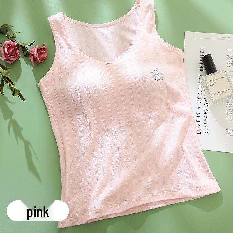 Lightweight Seamless Girls  Long Camisole Vest - Simple Solid Color for Developmental Period 170 розовый