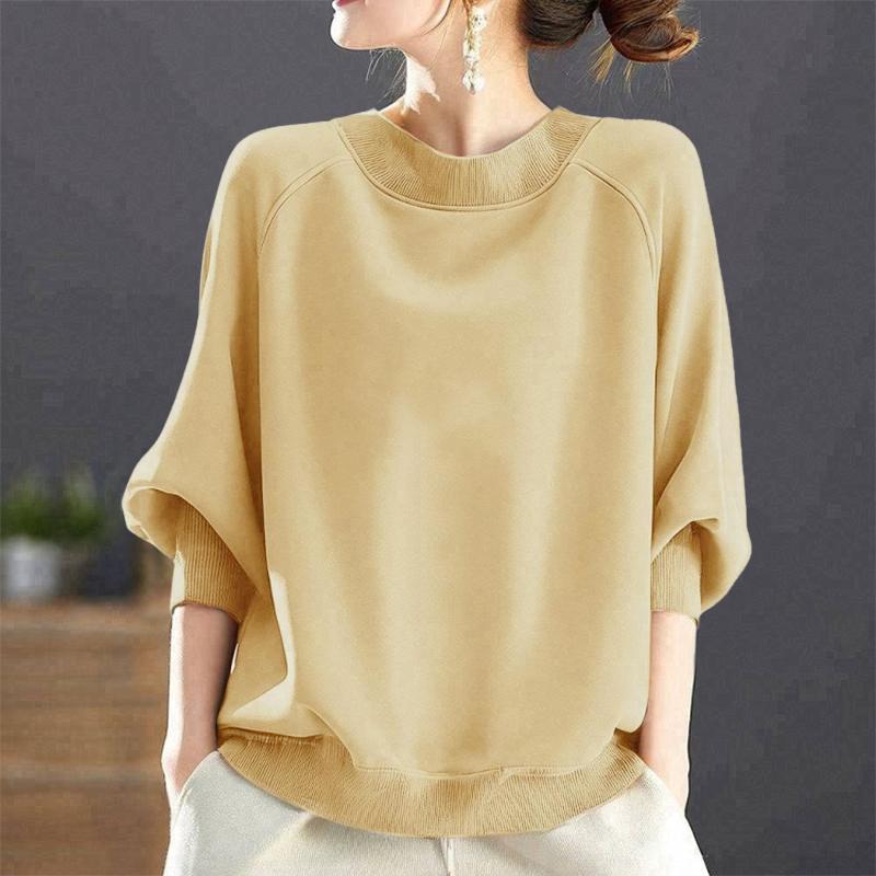 

ZANZEA Женская повседневная блузка с круглым вырезом, свободного кроя, с длинным рукавом, осенняя 2XL хаки