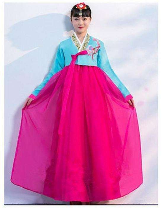 Adult Female and Children's Traditional Korean Hanbok Performance Costume