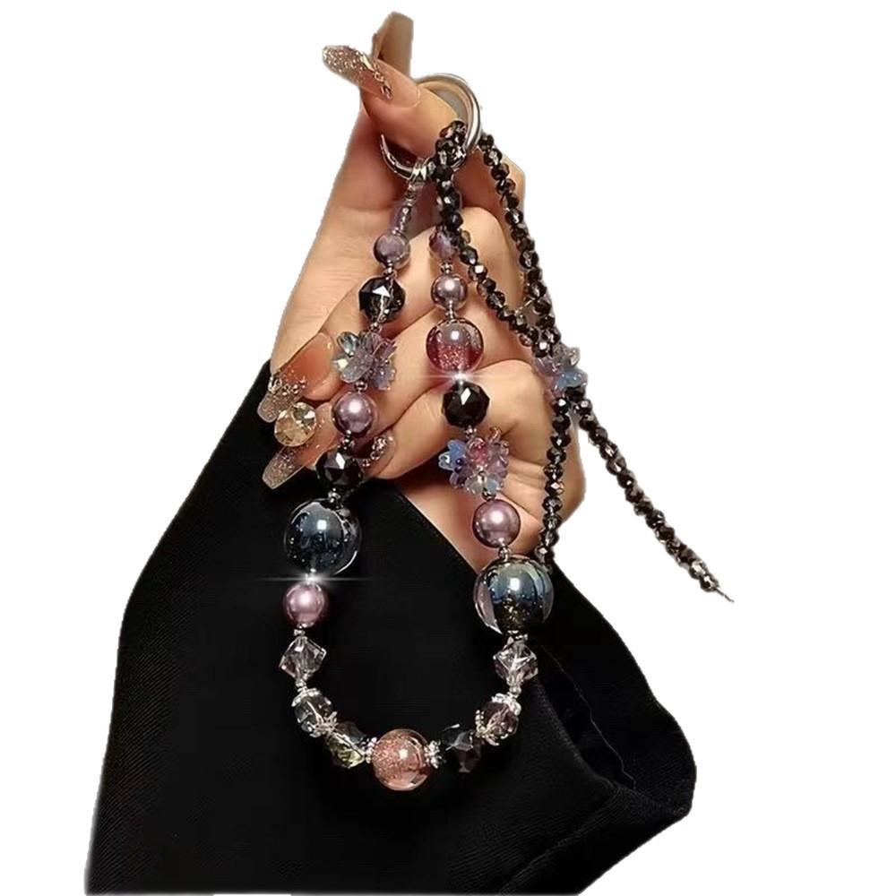 Elegant Crystal Bead Phone Lanyard With Pvc Material For Men And Women