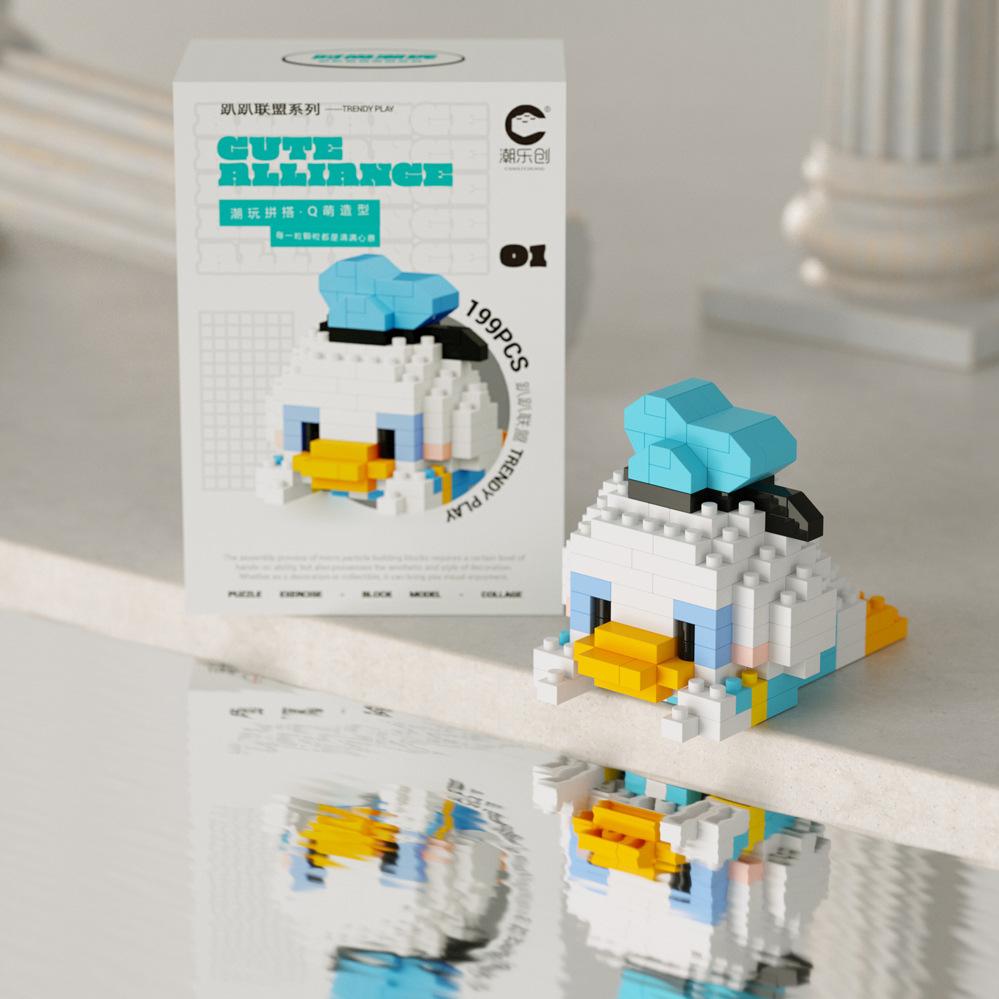 Süßer Mini auf der Vorderseite liegend Disney Mickey Bausteine Batman Kleiner Panda Stein 3D Süße Kuromi Sanrio Modell Spielzeug Für Kinder Geschenk