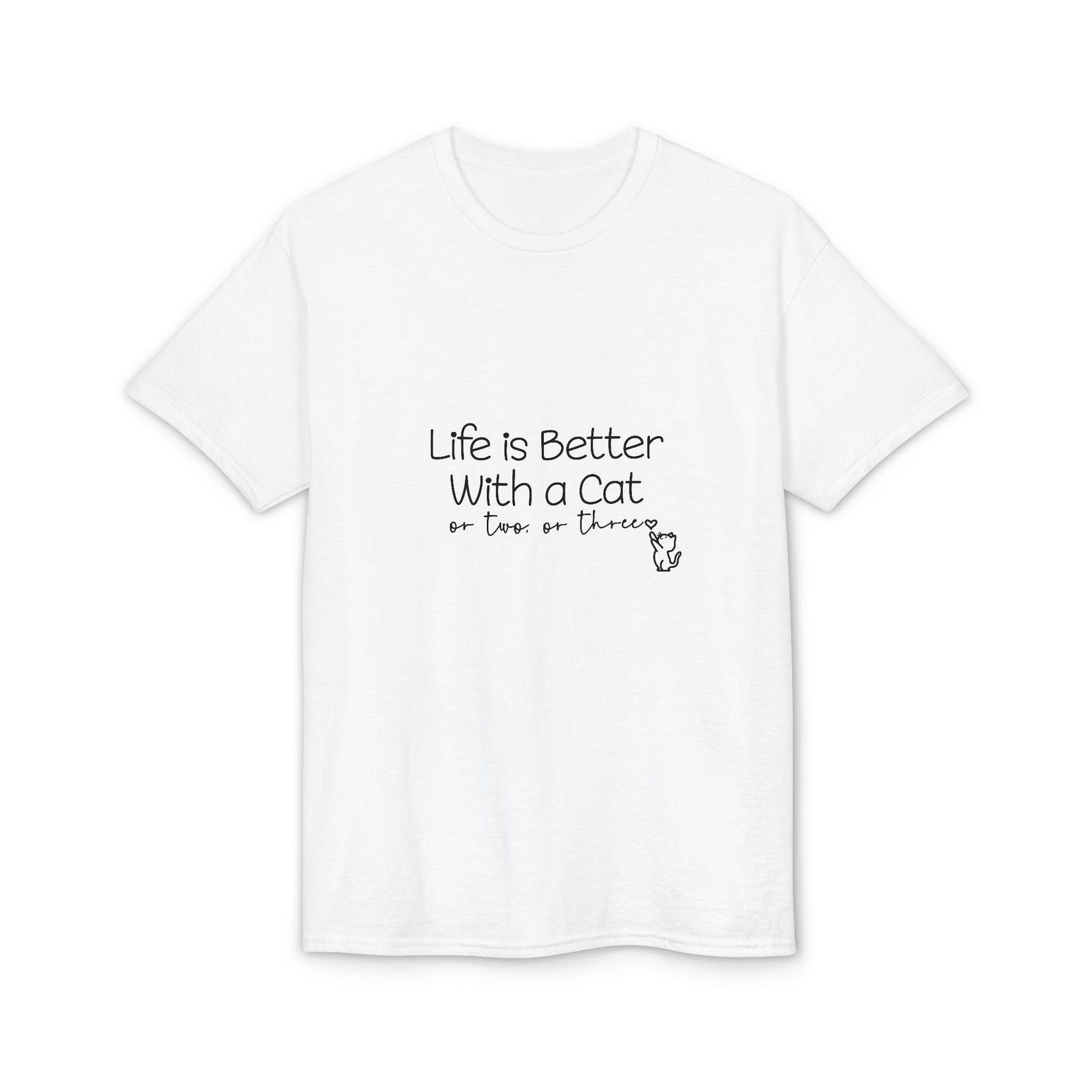 Life Is Better With a Cat T-Shirt | Cat Quote Tee M