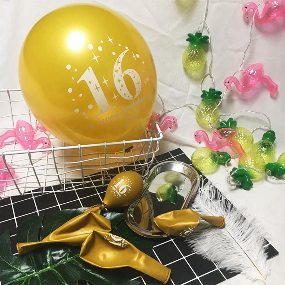 Gold Adult Printed Pearlised Latex Decoration Party Supplies Balloons 18th Happy Birthday