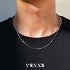 VEXS Venetian Chain Necklace for Men, 2mm Wide, 18K Gold Plated Box Chain, Unisex, 45cm, 50cm, 55cm, 60cm, 65cm (2mm White Gold Square, 55.00)