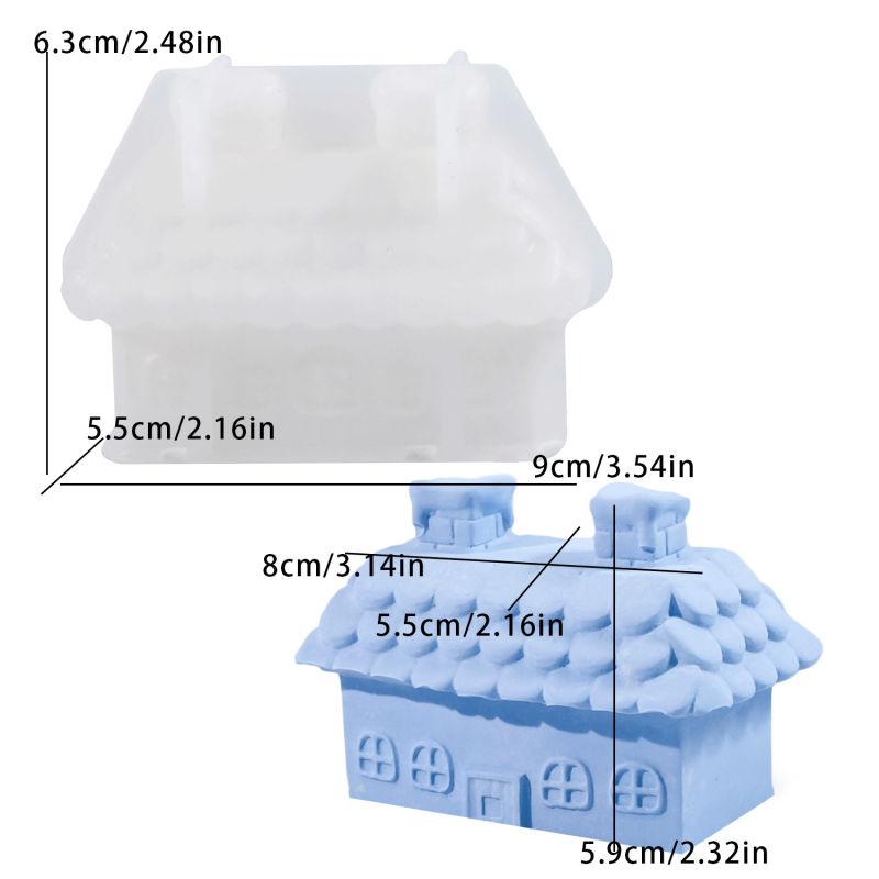 3D Christmas House Silicone Mold Snowhouse Home Desktop Decoration DIY Candle Aromatherapy Cake Topper Epoxy Resin Mold