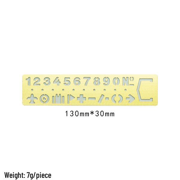 Vintage Brass Bookmark & Multi-functional Ruler – Hollow Metal Design with Letters & Numbers for Students