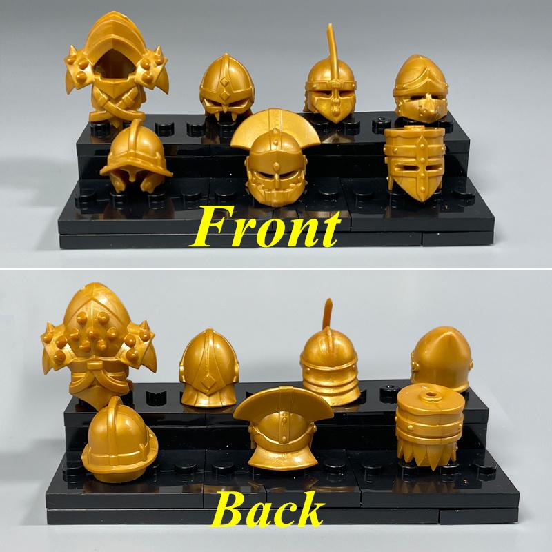 MOC Bausteine Mittelalter Ritter Rom Waffe Goldenes Schwert Schild Speer Hellebarde Helm Actionfigur Pädagogischer Baustein Geschenke