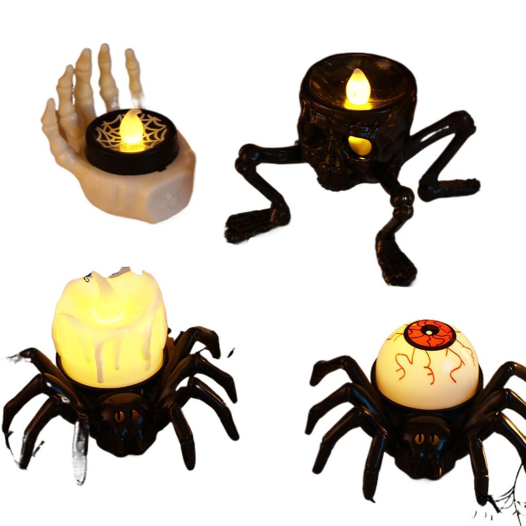 Children's Luminous Halloween Lantern: Pumpkin, Spider, and Skeleton Candle Decoration
