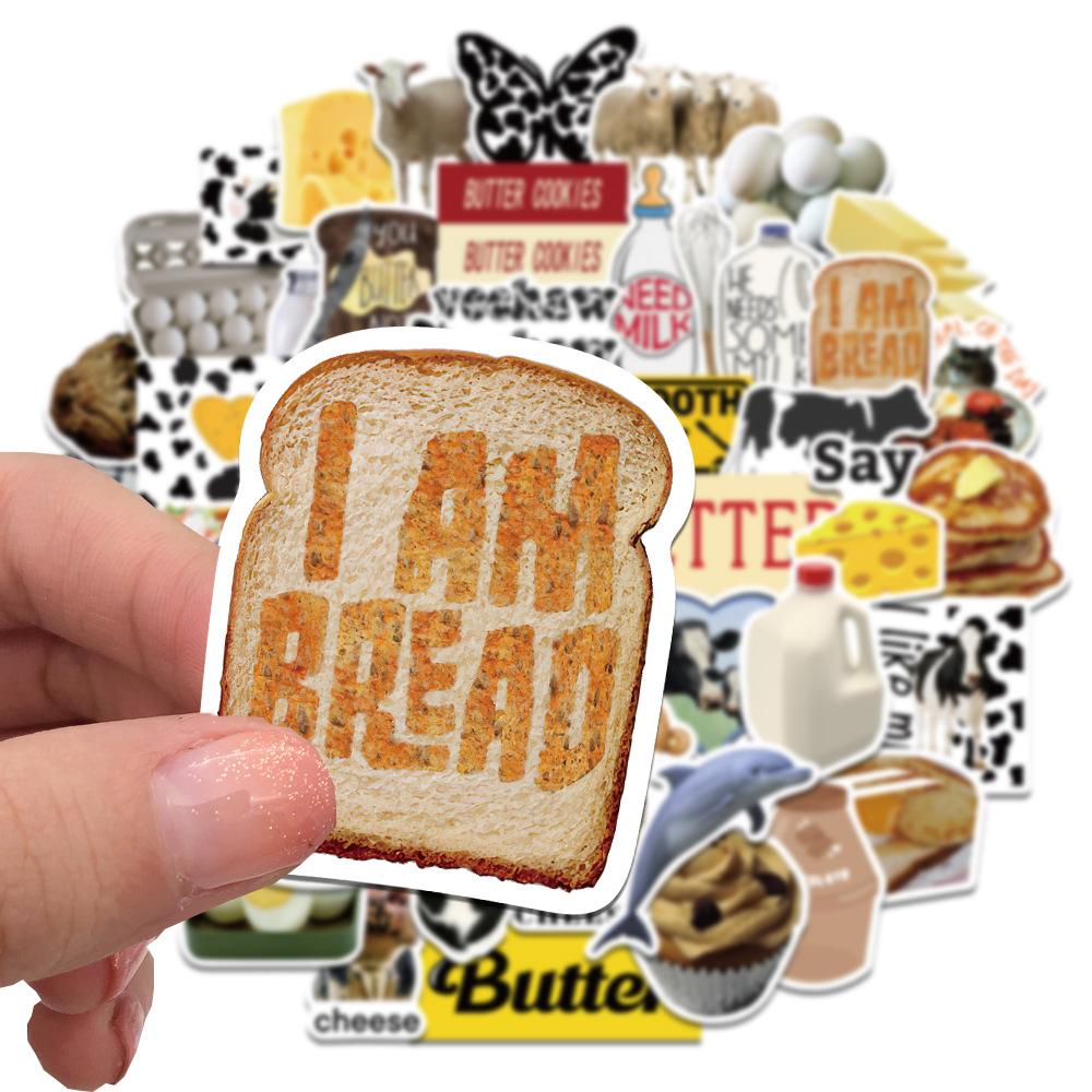 50 Cartoon Ins Cow Butter Stickers Personalized Decorative Suitcase Notebook Waterproof and Removable Without Repeated Stickers