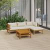 Day and Night - Day and Night Garden Furniture 5 Pcs Cream Cushions Solid Acacia Wood