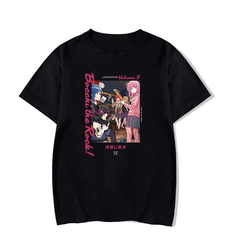 Unisex Anime Cos BOCCHI THE ROCK Hitori Gotoh Ljichi Nijika Cotton Summer Casual Short Sleeve Tees High Quality Streetwear